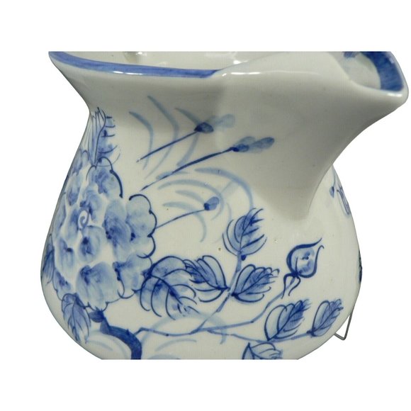 Pitcher Teapot Ice Lip Hand Painted Glaze Floral - Picture 5 of 8